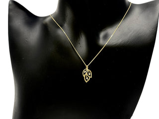 Collar de diamantes de 0,03 quilates en oro amarillo de 10 quilates, 18"