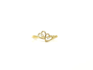 10k Yellow Gold 0.01cttw Round Cut Diamond Ring, size 5.75