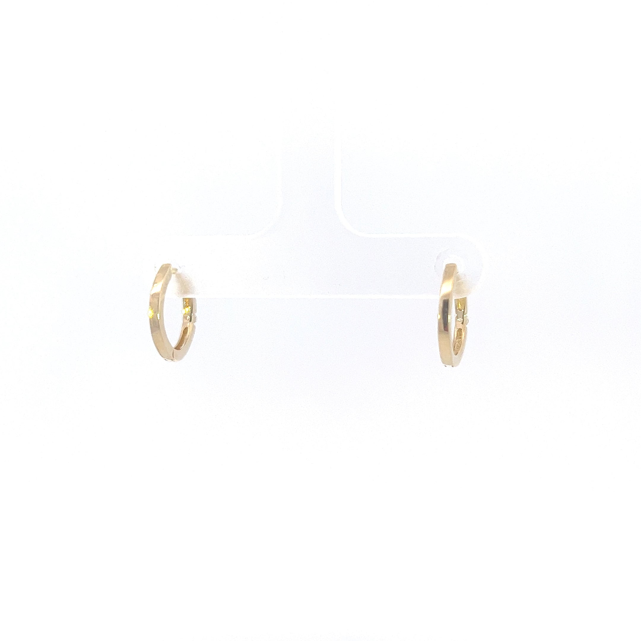 10K Gold 0.04cttw Diamond Hoop / Huggie / Hinged Earring