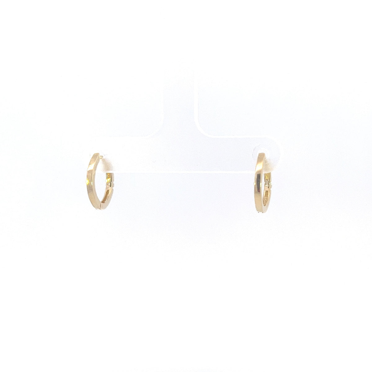10K Yellow Gold 0.04cttw Diamond Hoop / Huggie / Hinged Earring