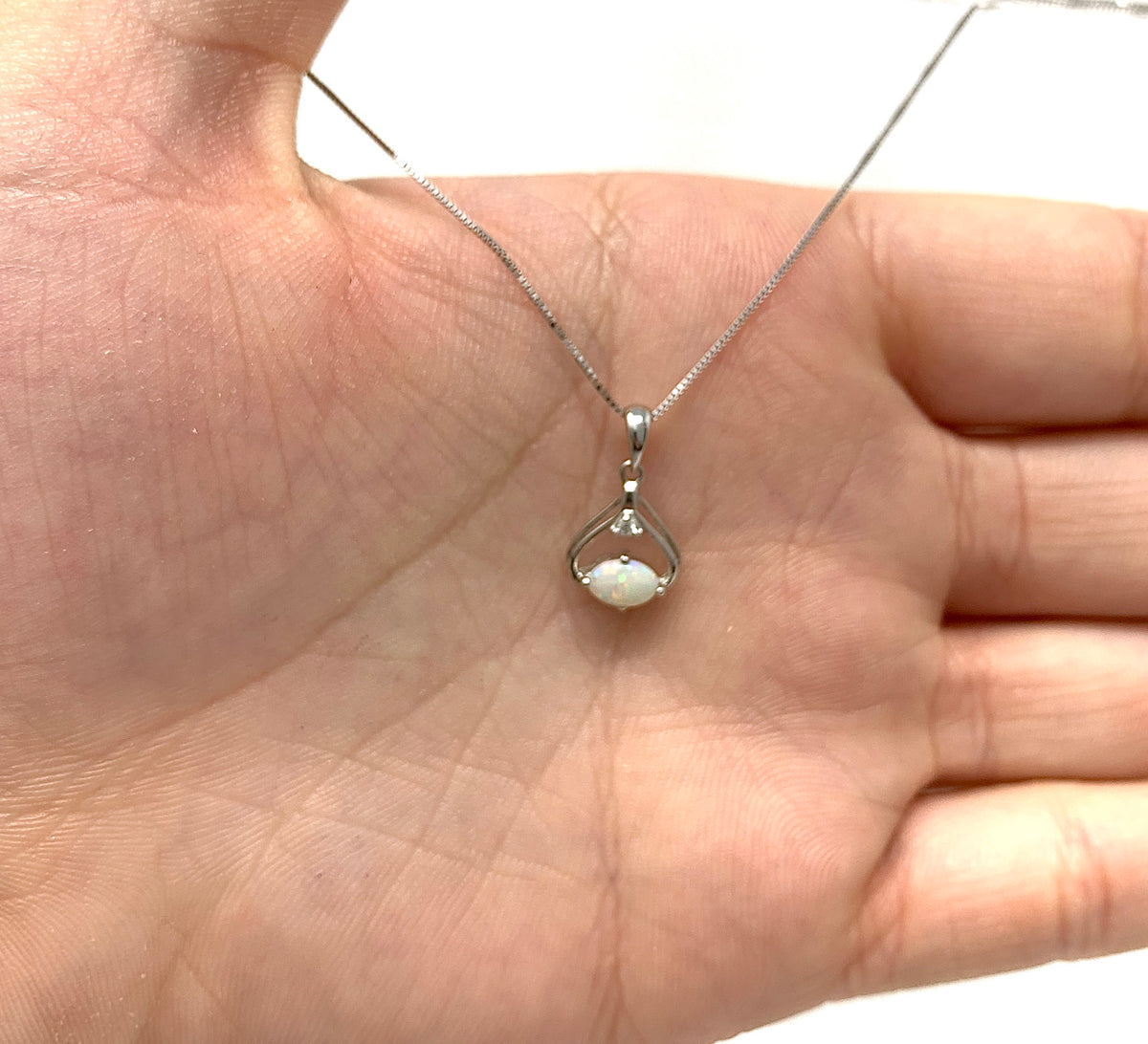 Opal and Diamond Pendant