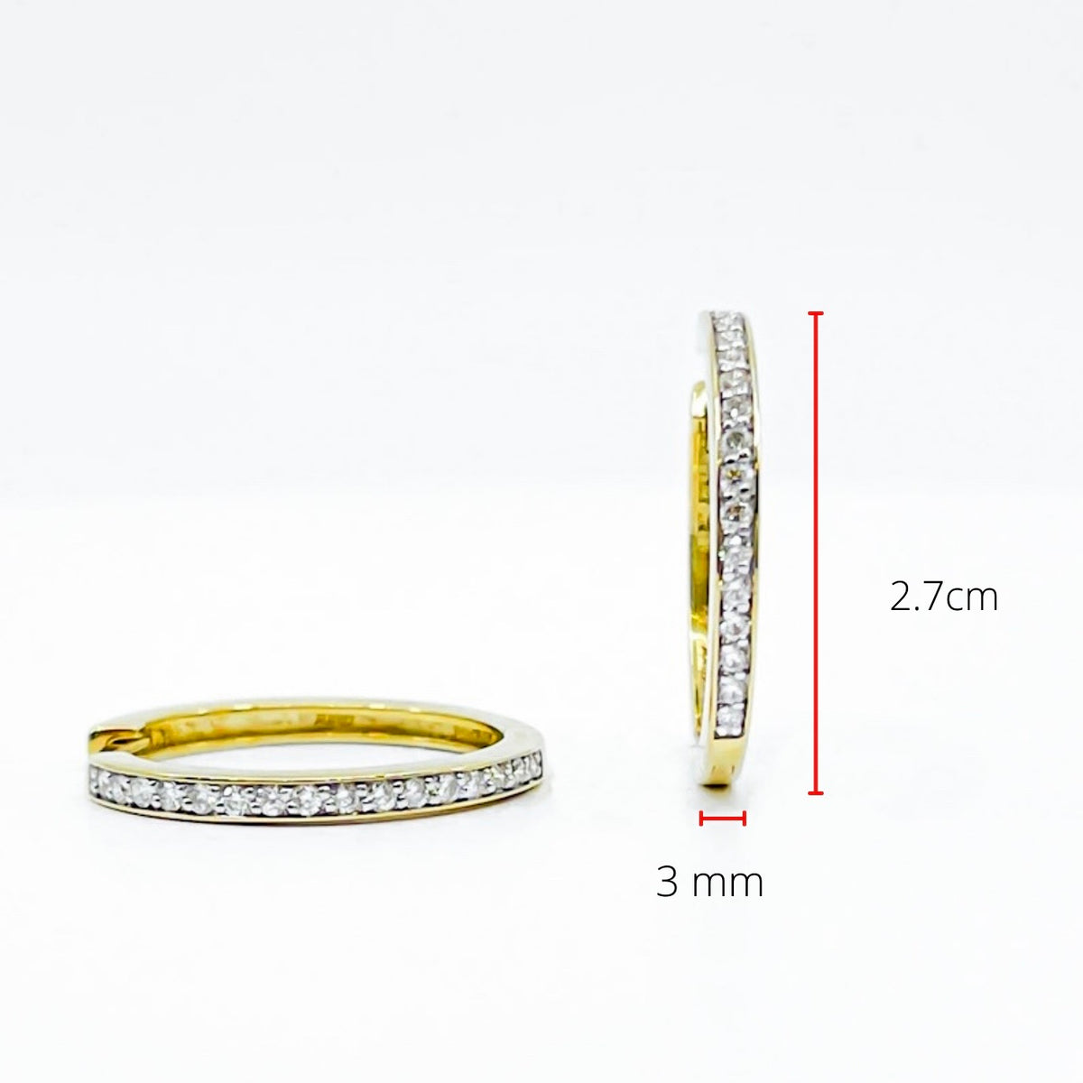 Aretes de diamantes de 0,50 quilates en oro amarillo de 10 quilates