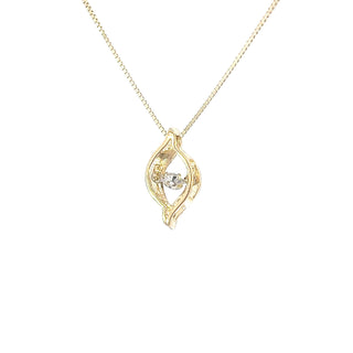 Colgante de oro amarillo de 10 quilates con diamantes de 0,06 quilates en total, 18"
