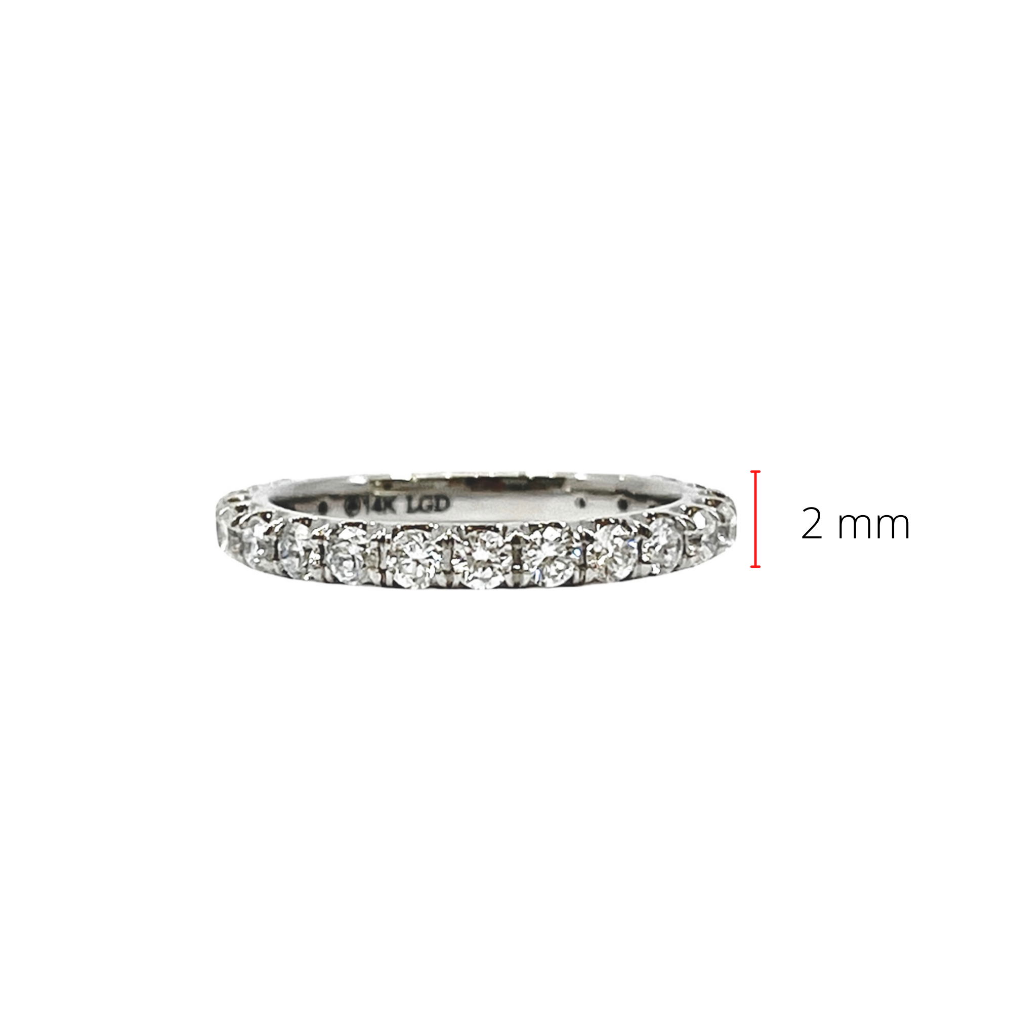 14K White Gold 1.00cttw Lab Grown Diamond Band