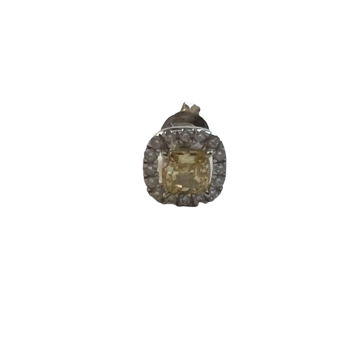 Pendientes de tuerca con halo de circonita cúbica en plata de ley 925