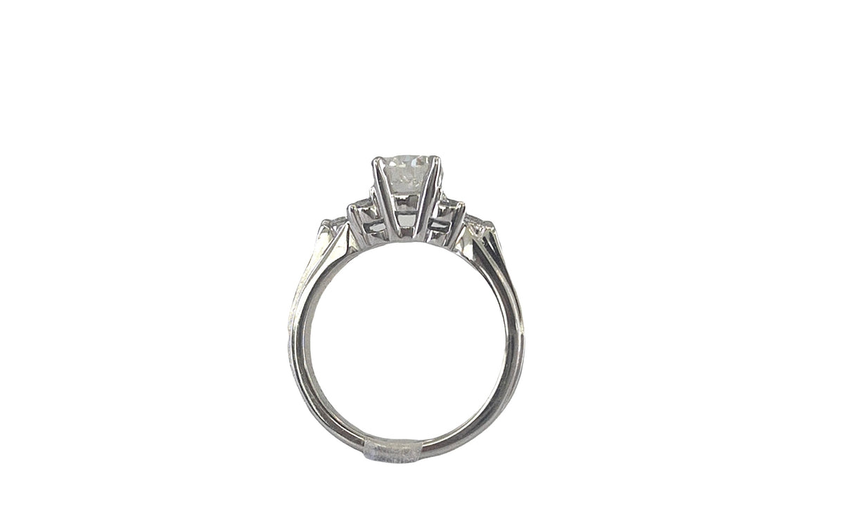 14K White Gold 1.37cttw Diamond Engagement Ring, size 6.5