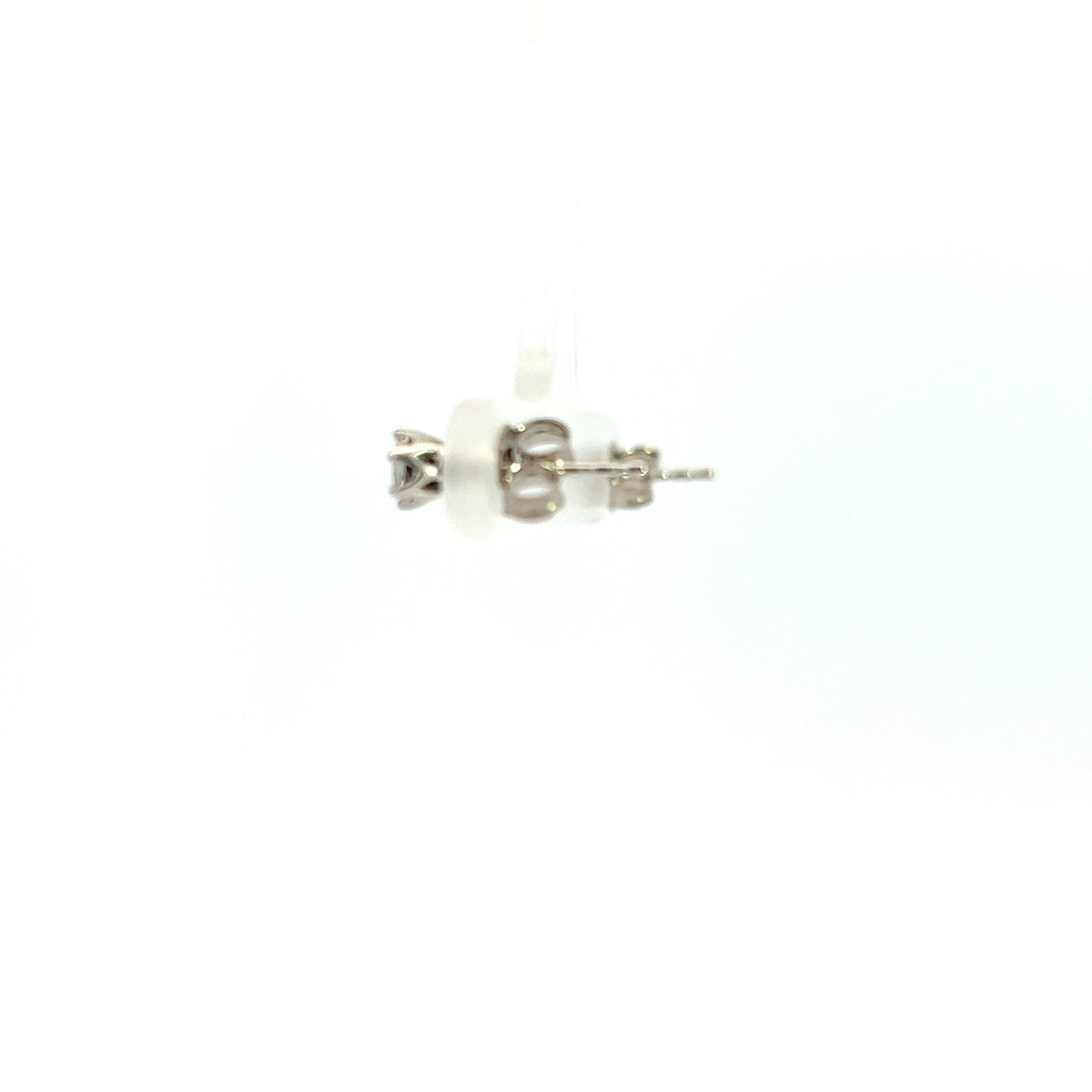 10K White Gold Illusion Set Diamond Solitaire Earrings 0.08cttw