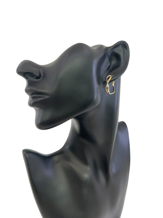 Aretes de oro bicolor de 10 quilates de 23 mm
