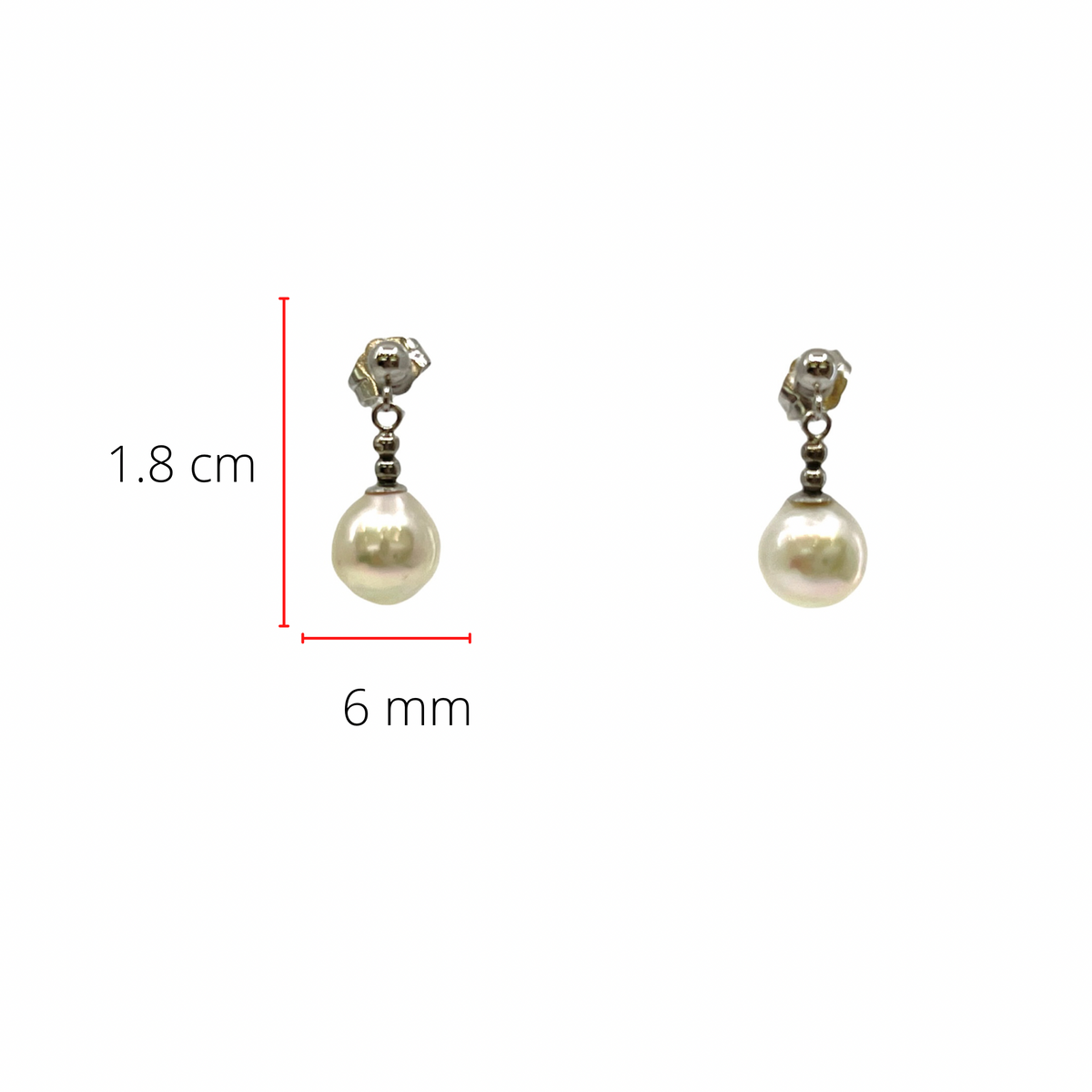 14K White Gold Fresh Water Pearl Earrings