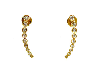 Aretes de diamantes de 0,34 quilates en oro amarillo de 14 quilates - 21 mm