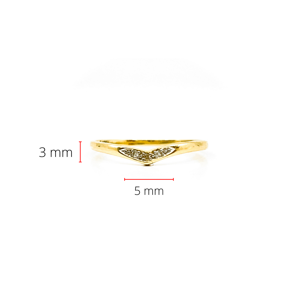 10K Yellow Gold Diamond 0.015cttw Ring, Size 6.5