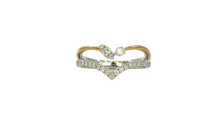 Anillo de diamantes de 0,35 quilates en oro de 14 quilates en dos tonos, talla 6