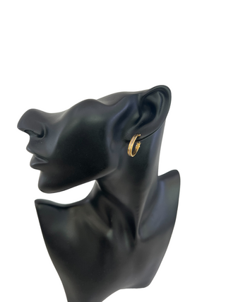 Aretes de oro bicolor de 10 quilates de 24 mm
