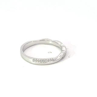 Anillo de diamantes de 0,15 quilates en oro blanco de 14 quilates - talla 6,5