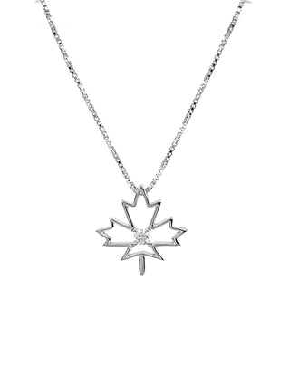 Colgante de plata de ley con diamantes de talla redonda de 0,08 quilates, 18"