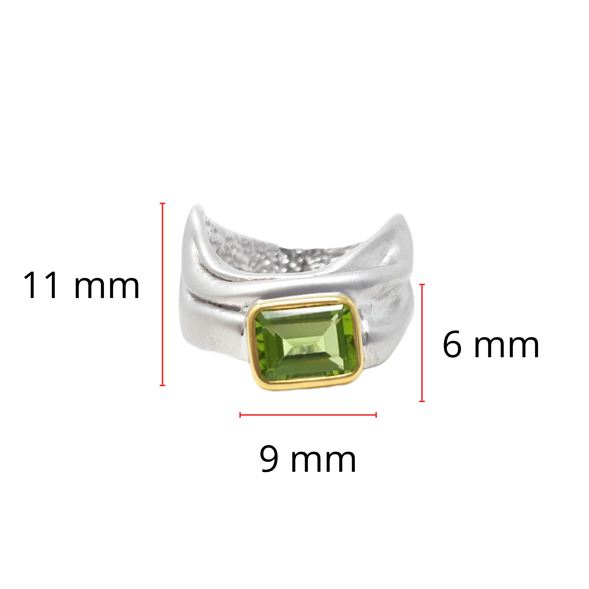Silver and Peridot Ring