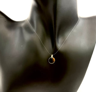 Dije de disco de oro amarillo de 10 quilates, 15 mm