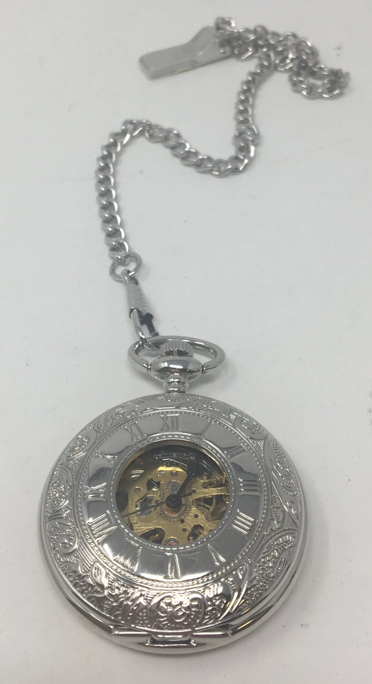Skeleton Gold Engravable Pocket Watch