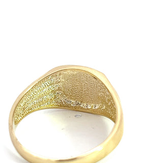 10K Yellow Gold 0.01cttw Diamond Men's Signet  Ring, size 9