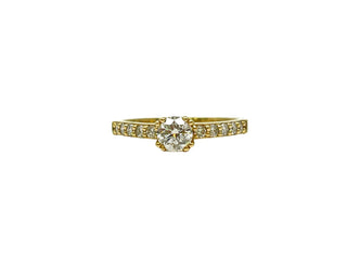 14K Yellow Gold 0.70cttw Canadian Diamond Engagement Ring, size 6.5