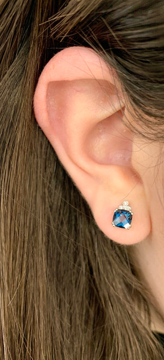 Pendientes de topacio azul Londres