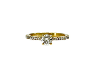 Anillo de compromiso de diamantes de 0,50 quilates en oro amarillo de 14 quilates
