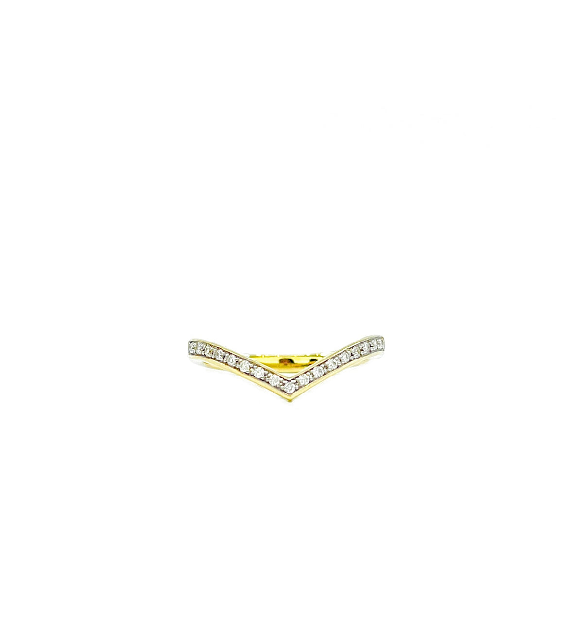 Anillo de oro amarillo de 10 quilates con diamantes de talla redonda de 0,10 quilates, tamaño 6,5