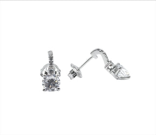 Pendientes de plata de ley 925 con circonitas cúbicas de 5,5 mm: 14,5 mm x 5,5 mm