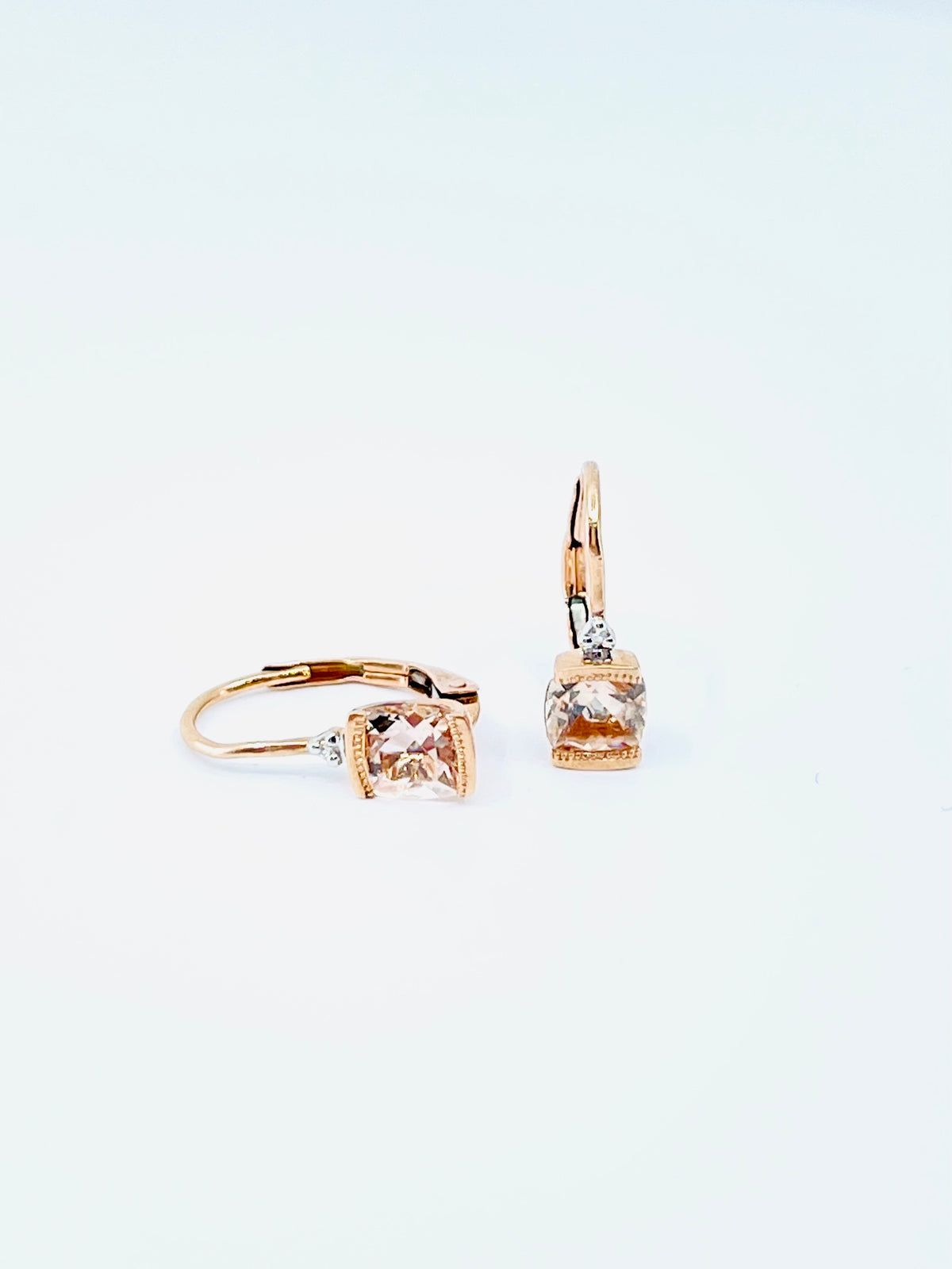 Morganite &amp; Diamond Earrings