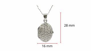 Medallón de oro blanco de 10 quilates, 18"