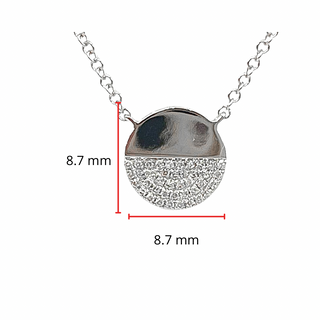 Colgante de diamantes de 0,08 quilates en oro blanco de 14 quilates, 18"