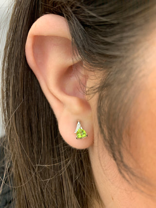 Pendientes de peridoto y diamantes