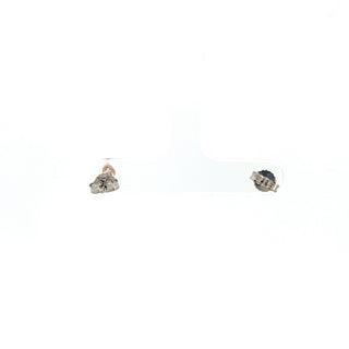Pendientes solitarios de diamantes en oro blanco y rosa de 10 quilates, 0,06 quilates
