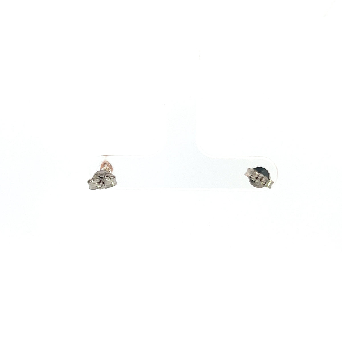 10K White and Rose Gold Diamond Solitaire Earrings 0.06cttw