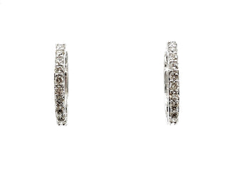 10K White Gold 1.50cttw Diamond Hoop / Huggie Earrings