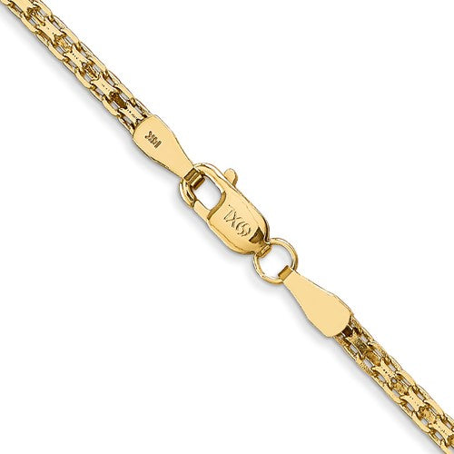 14K Yellow Gold 1.80mm Fancy Bismark Anklet