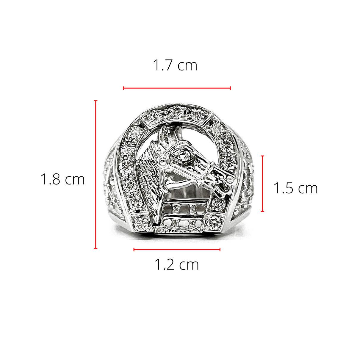 Anillo para caballero con diamantes de 0,45 quilates en oro blanco de 14 quilates, talla 10