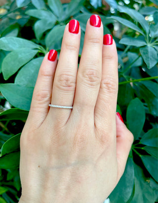 10K/14K White Gold Diamond Pave Band