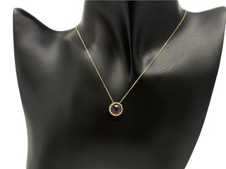 Collar de granate de oro amarillo de 10 quilates, 8 mm - 2,50 quilates - 18 pulgadas