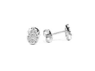 Pendientes de plata de ley 925 con circonita cúbica y forma de lágrima, 8,4 mm x 5,7 mm