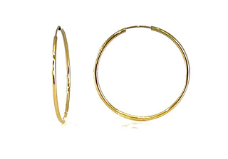 10K Yellow Gold 22mm Sleeper/Keeper/Hoop Earrings