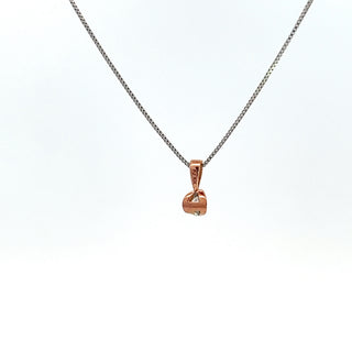Collar con solitario de diamantes de 0,04 quilates en oro rosa de dos tonos y oro blanco de 10 quilates - 17 pulgadas