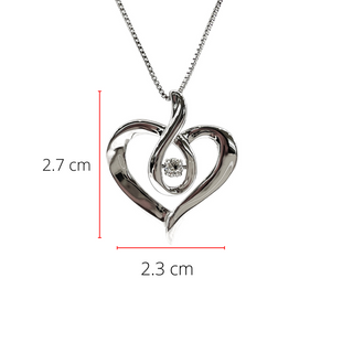Collar infinito con forma de corazón y diamantes canadienses de plata de ley de 0,142 quilates, 18"