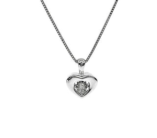 Colgante de diamante de talla redonda de 0,01 quilates en oro blanco de 10 quilates, 18"
