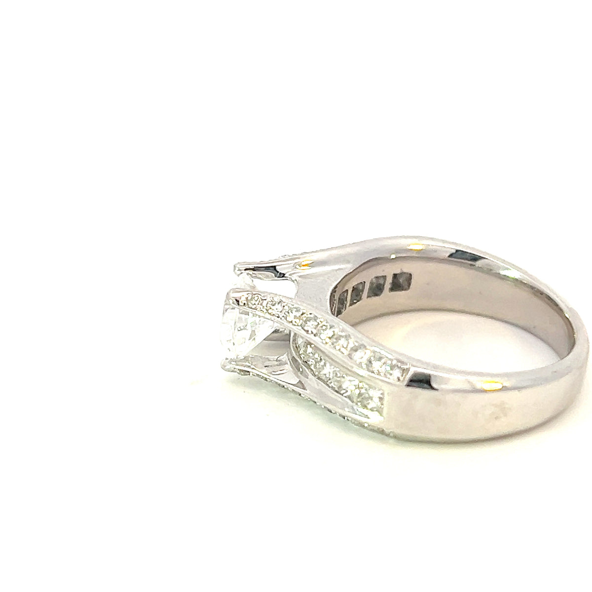 14K Princess Cut and Round Brilliant Cut Diamond Ring