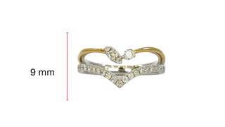 Anillo de diamantes de 0,35 quilates en oro de 14 quilates en dos tonos, talla 6