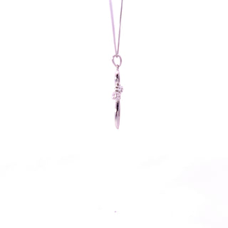 Collar con cruz de diamantes de 0,05 quilates en oro blanco de 10 quilates, 18"