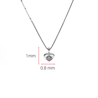 Colgante de diamante de talla redonda de 0,01 quilates en oro blanco de 10 quilates, 18"