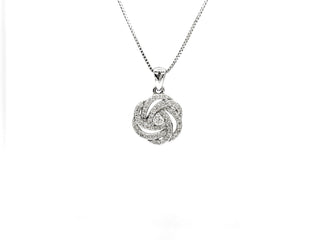 Colgante de diamantes de 0,20 quilates en oro blanco de 10 quilates, 18"