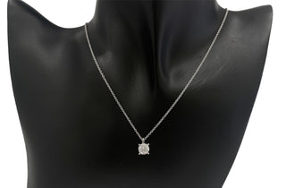 14K White Gold Lab Grown 1.06cttw Round Brilliant Cut Diamond Claw Set Pendant
